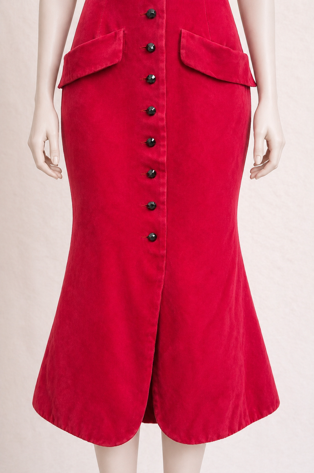 Robe longue rouge Saint Laurent vintage authentique