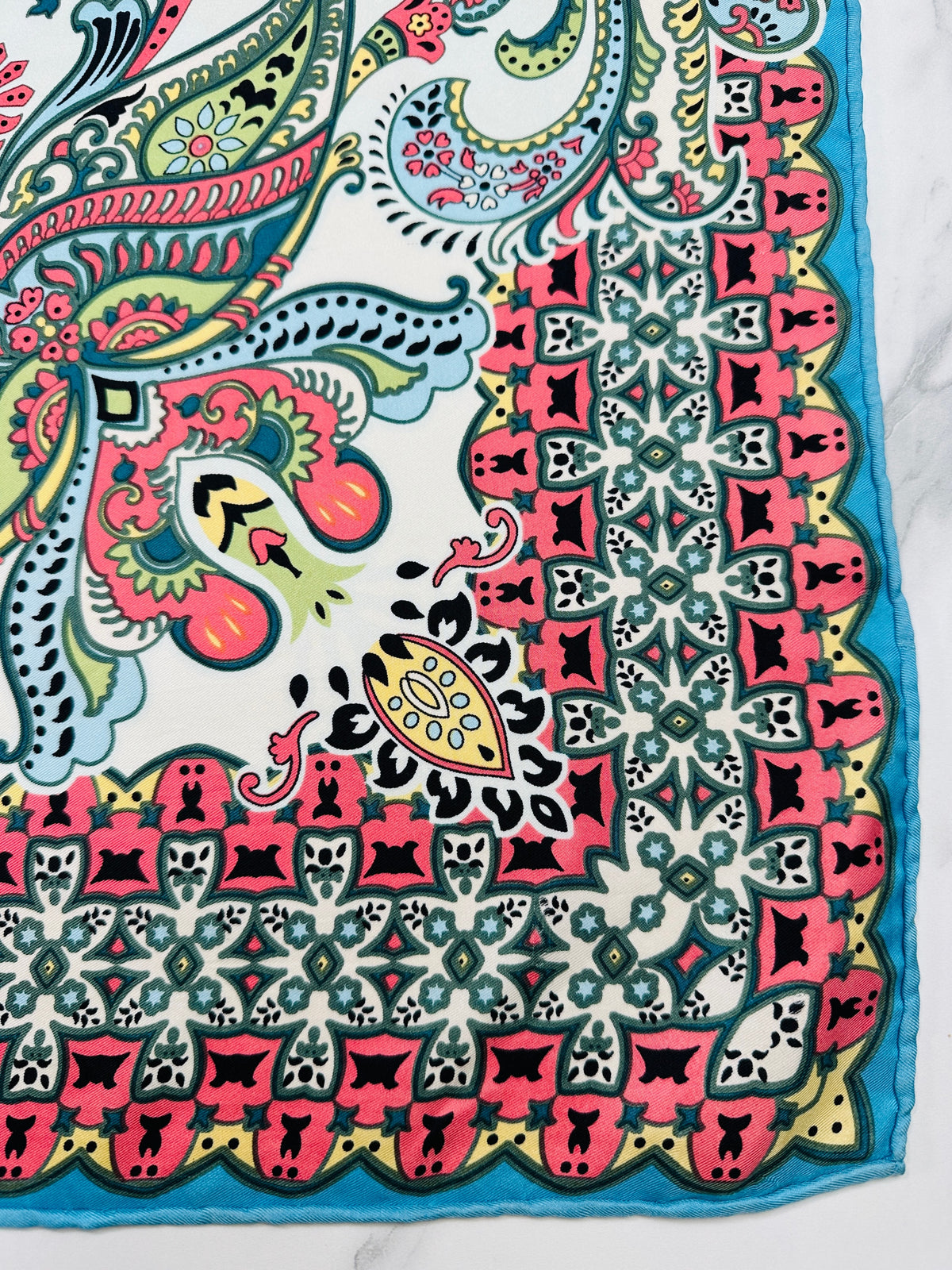 Large Scarf - Satin Silk Pareo in Turquoise