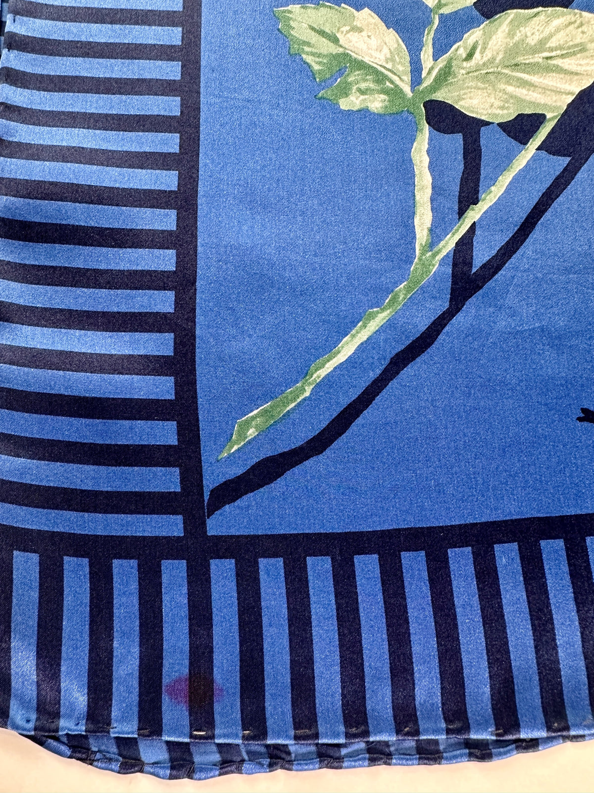 Givenchy Silk Scarf in Blue and Pink Floral Vintage Authentic