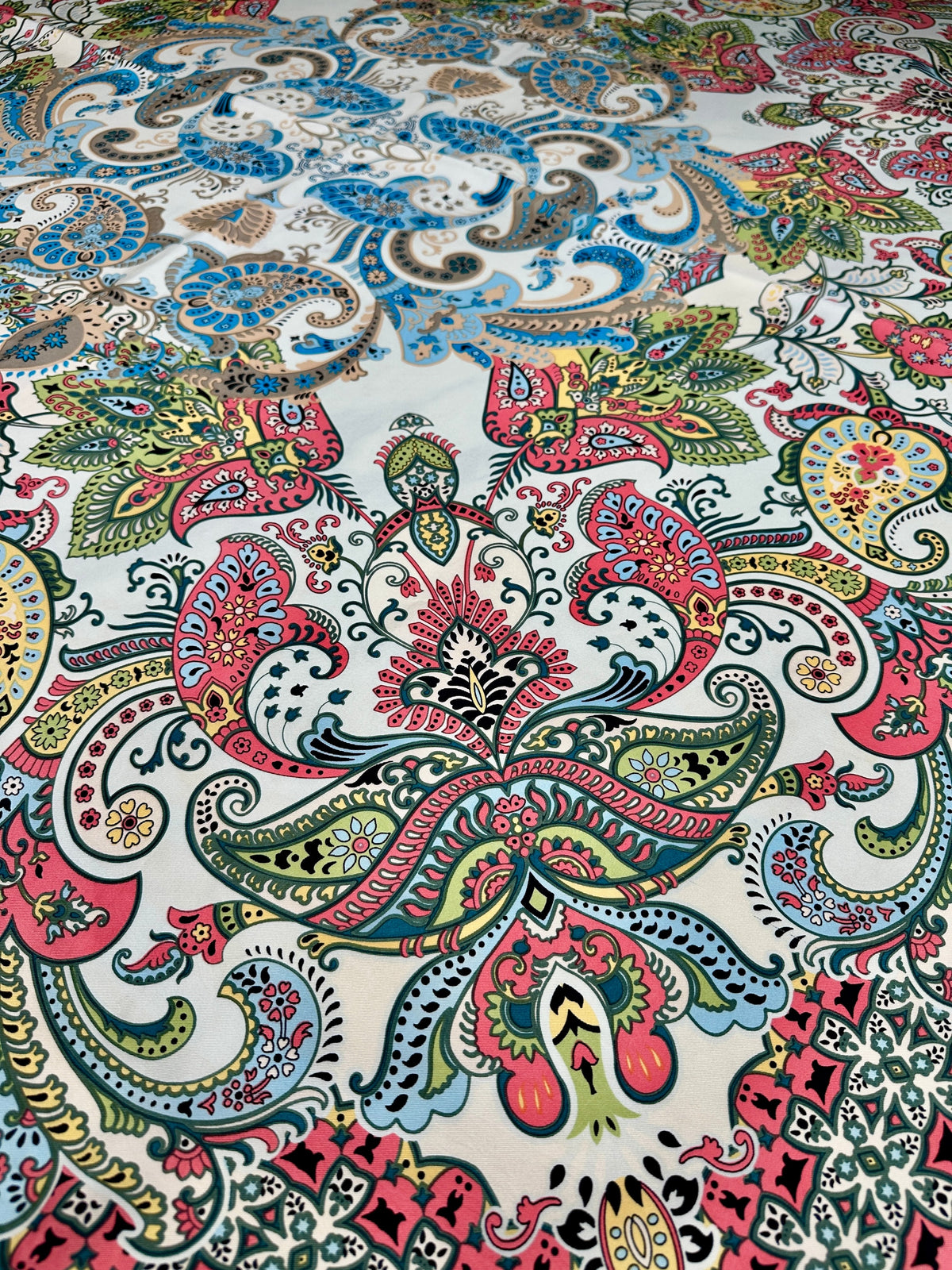 Large Scarf - Satin Silk Pareo in Turquoise